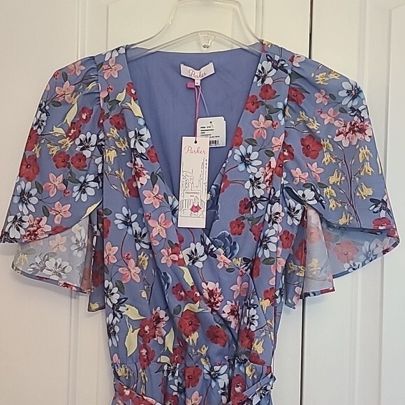 Parker Floral Wrap Hi-Lo Dress Size XS - Picture 3 of 13